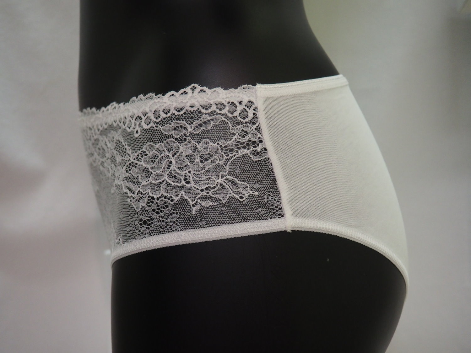Slip dentelle jersey de coton DF0295 Blanc Fraly 3
