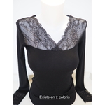 T-shirt Micromodal Noir FRALY