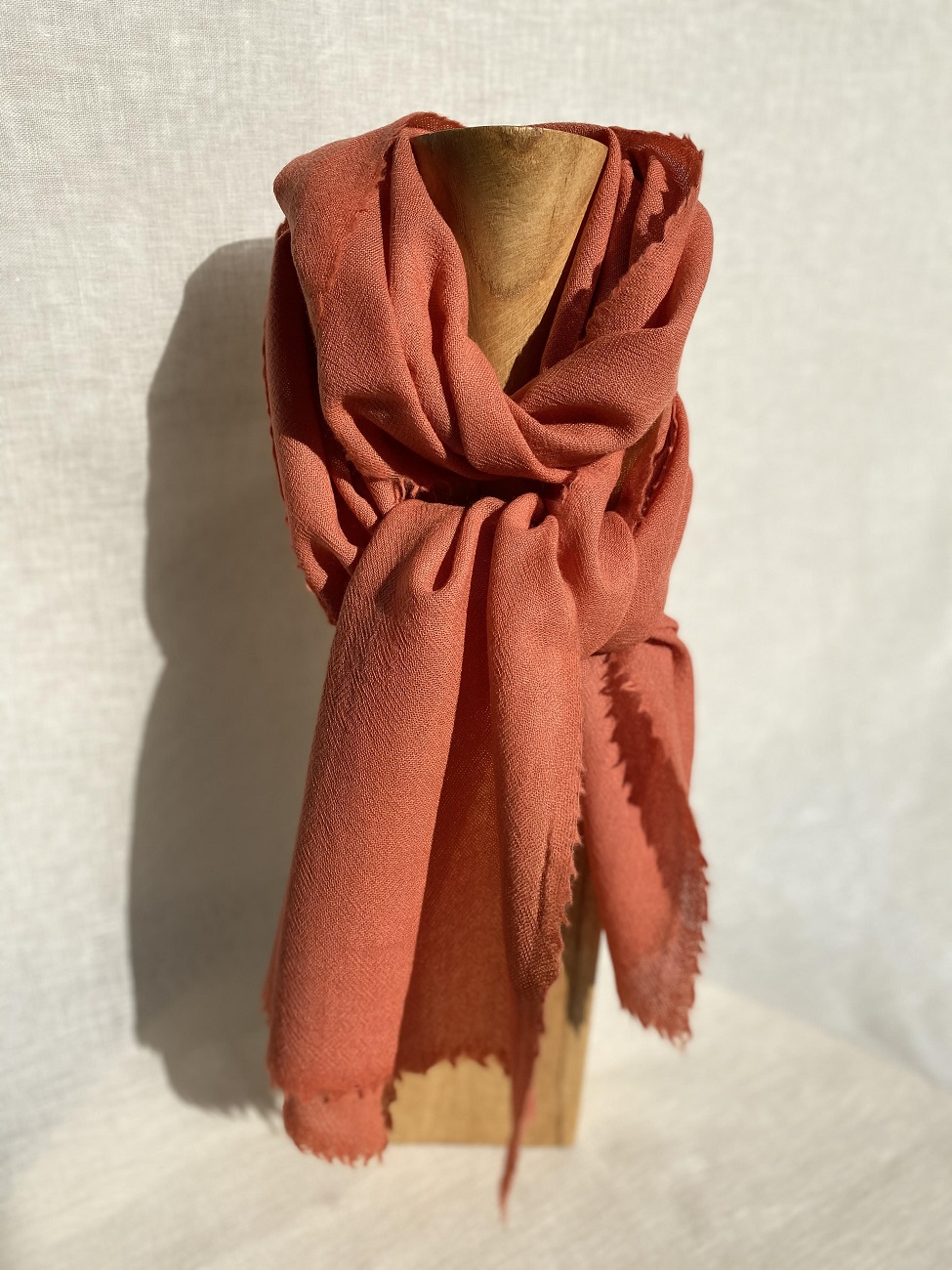 foulard laine garance rosé