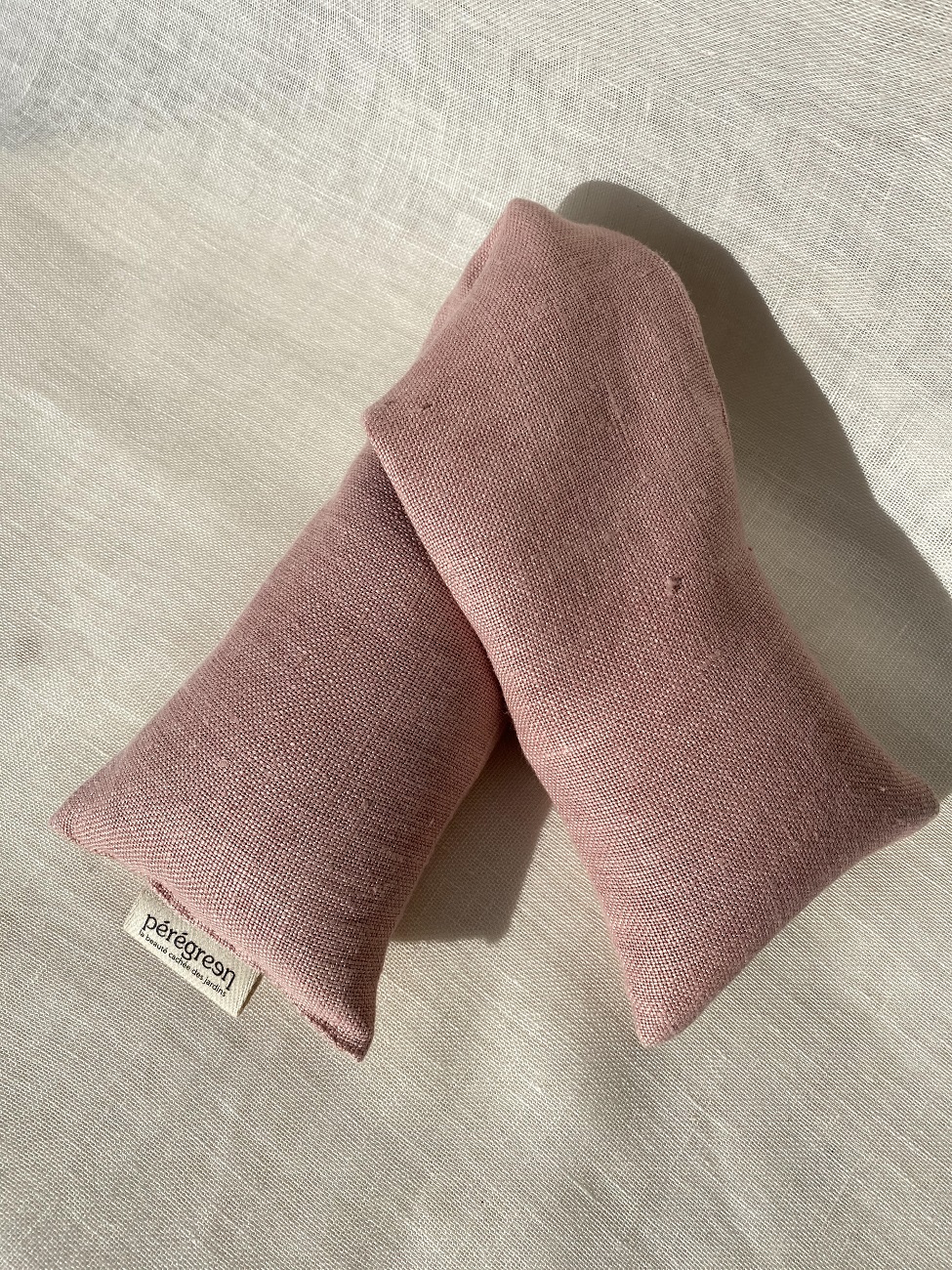 Bouillotte sèche lin rose pâle