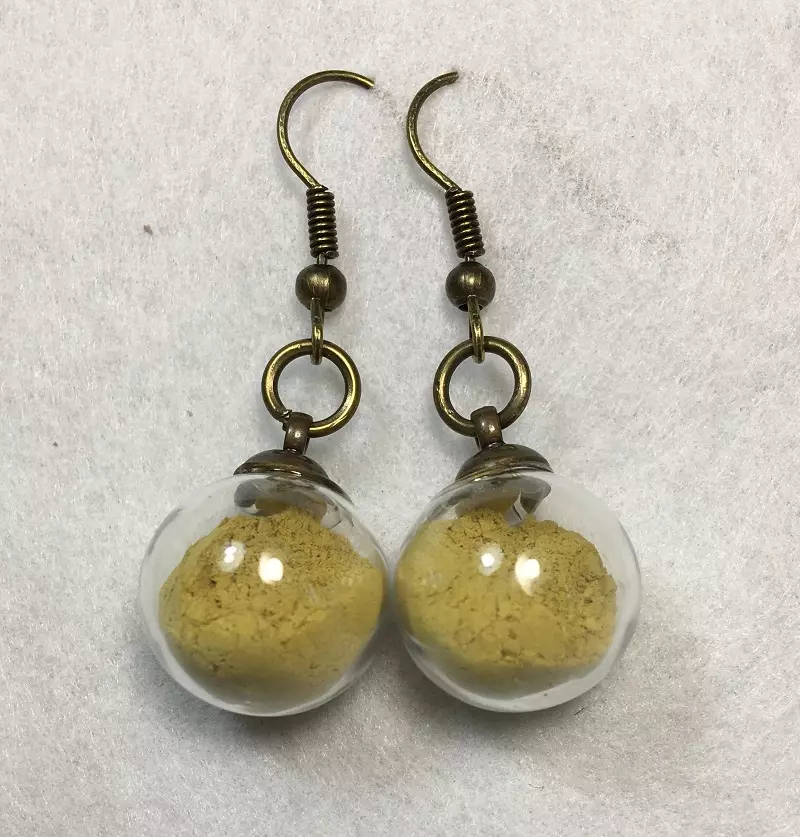 Boucles d'oreilles - jaune - crochets bronze