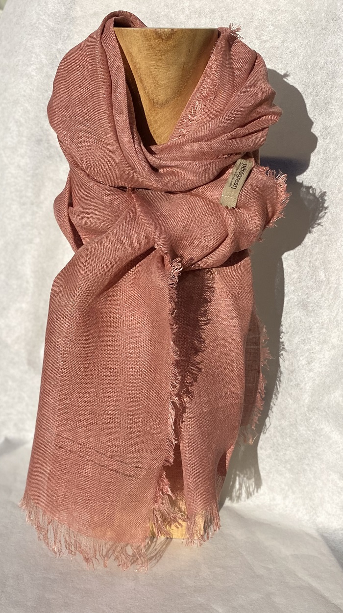 foulard lin rose pale peregreen