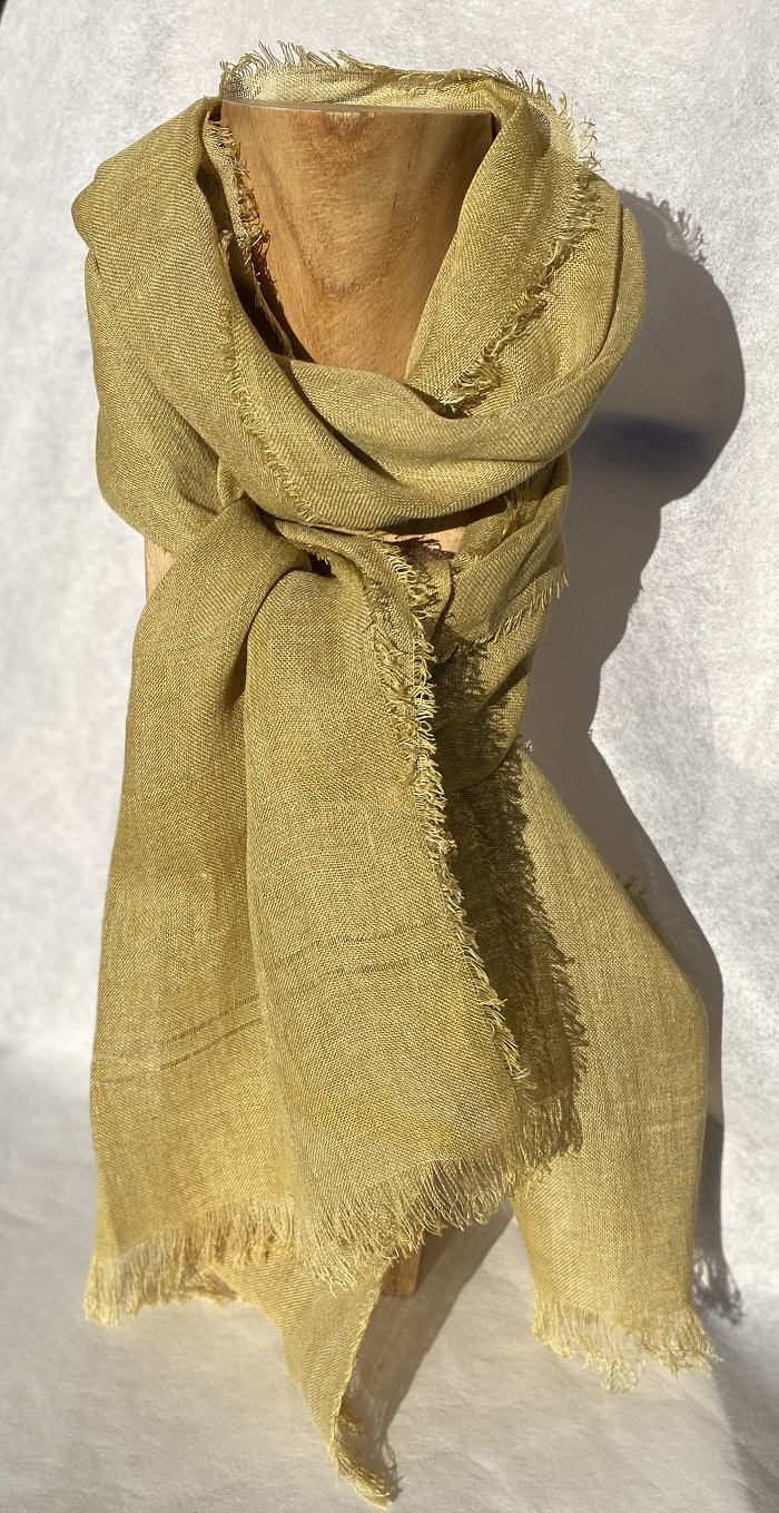 foulard lin jaune anis peregreen
