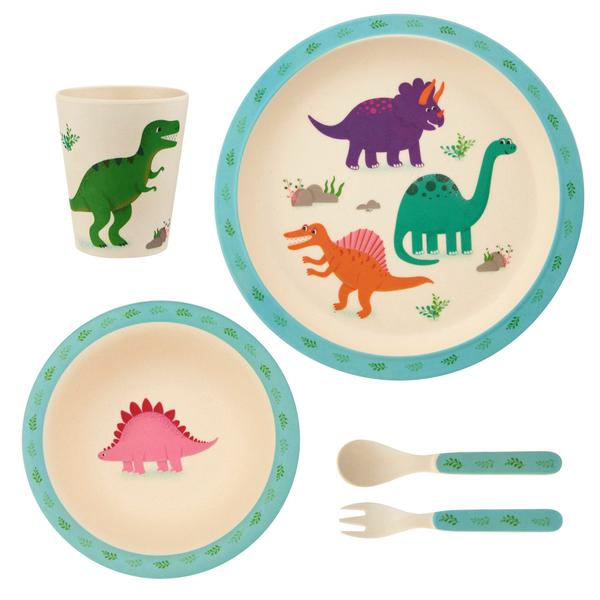Coffret Vaisselle en Bambou Dinosaures