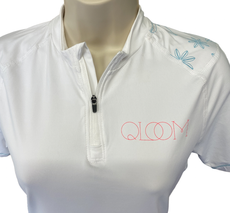 T-Shirt-cycliste-femme-blanc-Qloom-Noosa-taille-S-zip
