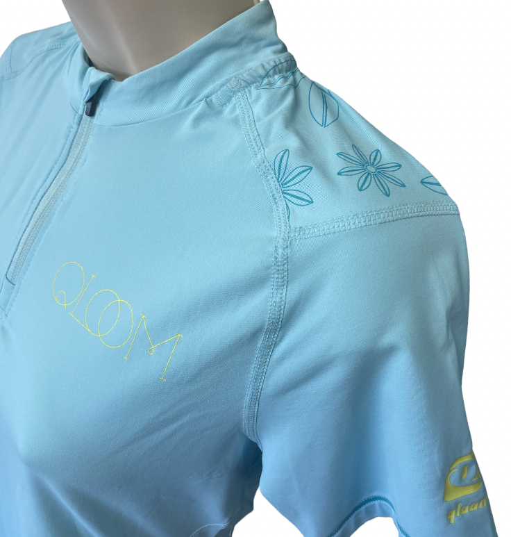 T-Shirt-cycliste-femme-ice-blue-Qloom-noosa-taille-S-fleurs
