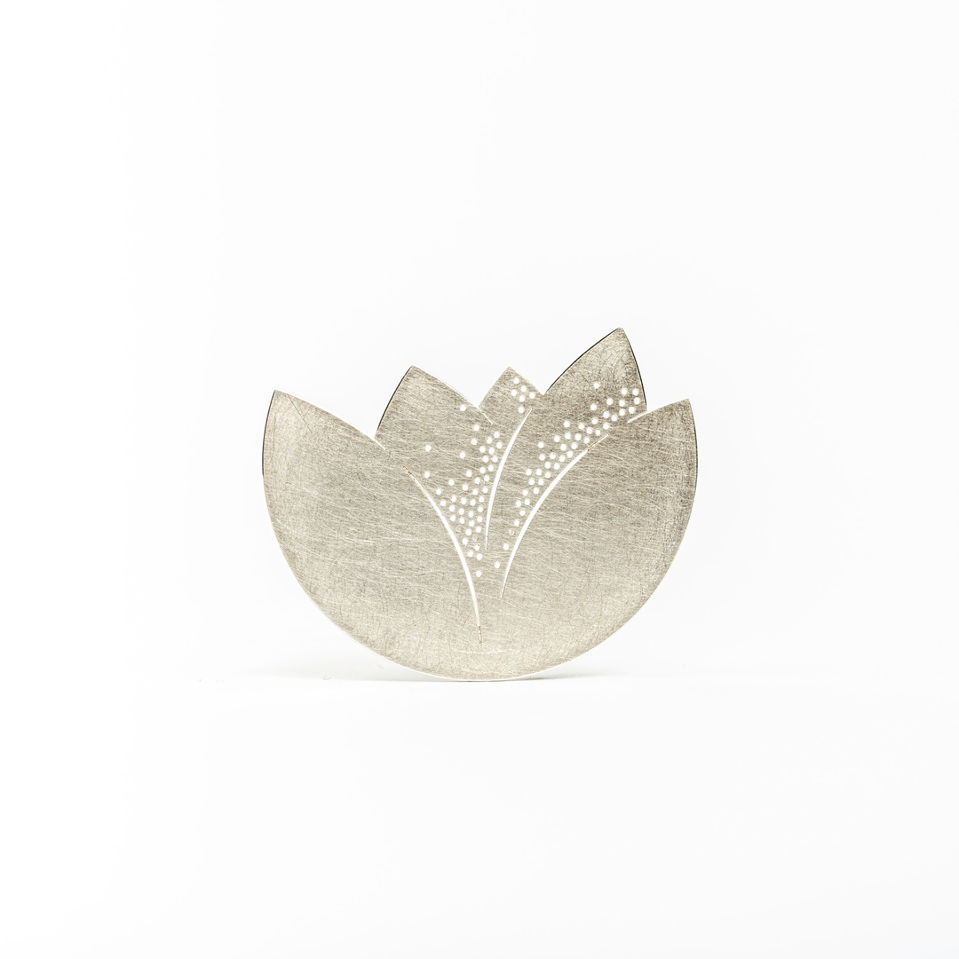 Broche Nénuphar Argent – Bijou Ancien – Occasion