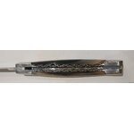 Laguiole damas corne flammée guillochage dessous