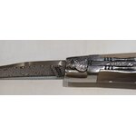 Laguiole damas corne flammée abeille