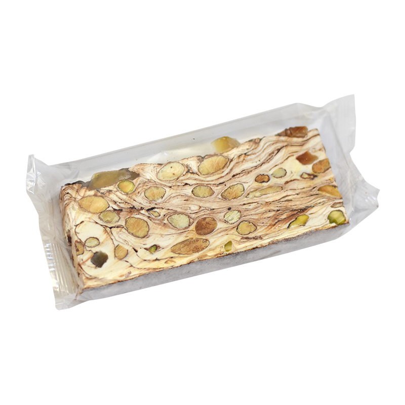 NOUGATS : NOUGAT AU MIEL ET CARAMEL BEURRE SALE BARRE 100 G