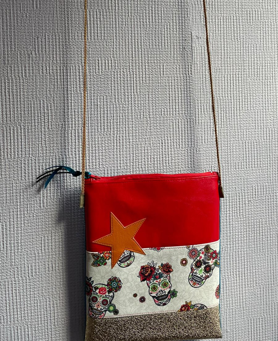 Sac bandoulière Calavera Rouge