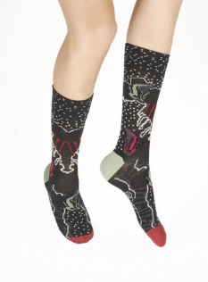 Chaussettes Femme Laine Peignée - Poissons - Berthe aux Grands Pieds