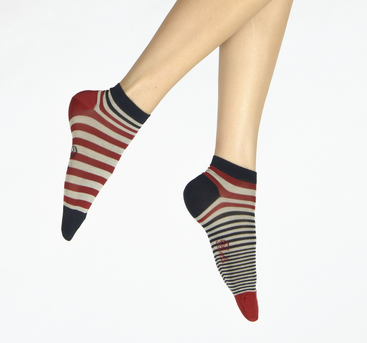 Socquettes Rayures asymétriques - Coton Fil d\'Ecosse - Berthe aux grands pieds