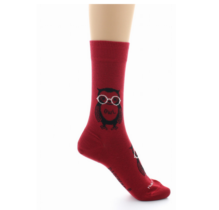 Chaussettes Coton - Hibou Rouge/Blanc - Dagobert à l\'envers