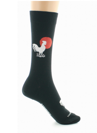 Chaussettes Coton - Coq Noir/Blanc - Dagobert à l\'envers