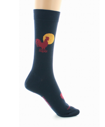 Chaussettes Coton - Coq Marine/Bordeaux - Dagobert à l\'envers