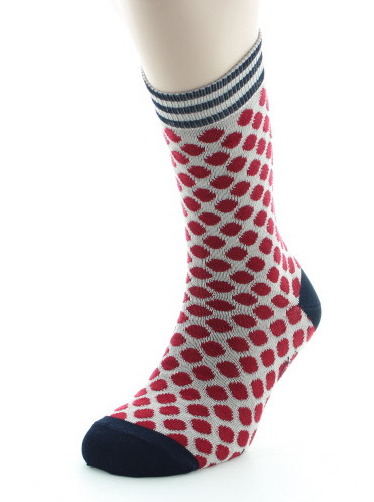 Chaussettes Coton Fil d\'Ecosse - Pois rouges - Berthe aux Grands Pieds