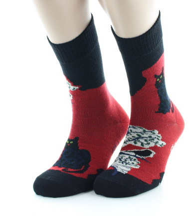 Chaussettes Laine - Le Chat et l\'oiseau - Berthe aux Grands Pieds