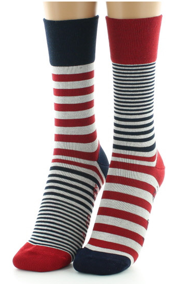 Chaussettes Coton Fil d\'Ecosse - Rayures asymétriques - Berthe aux Grands Pieds