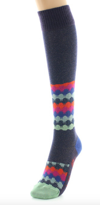 Chaussettes Hautes Laine peignée - Ondulations colorées - Berthe aux Grands PIeds