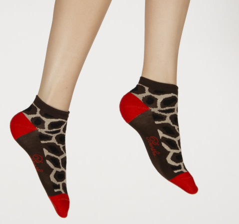 Socquettes Sport Coton - Tâches de Girafe - Berthe aux Grands Pieds