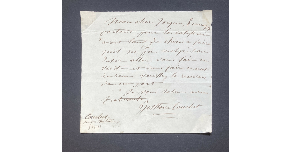 Gustave COURBET – Lettre autographe signée – Son ami Promayet