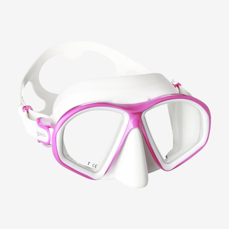 masque de plongée progressif  sealhouette-pink-white