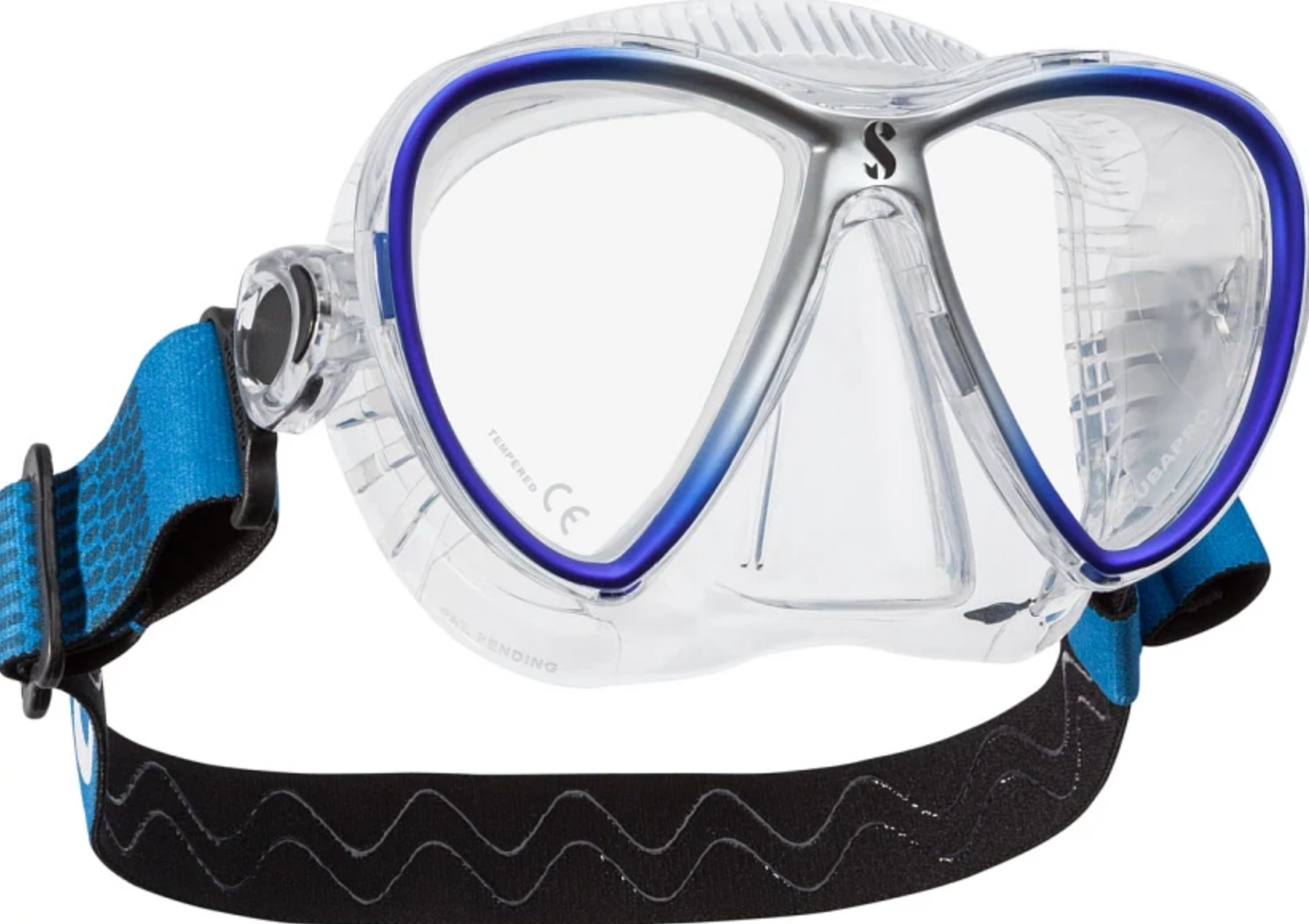 scubapro synergy twin bleu à la vue avec des verres progressifs