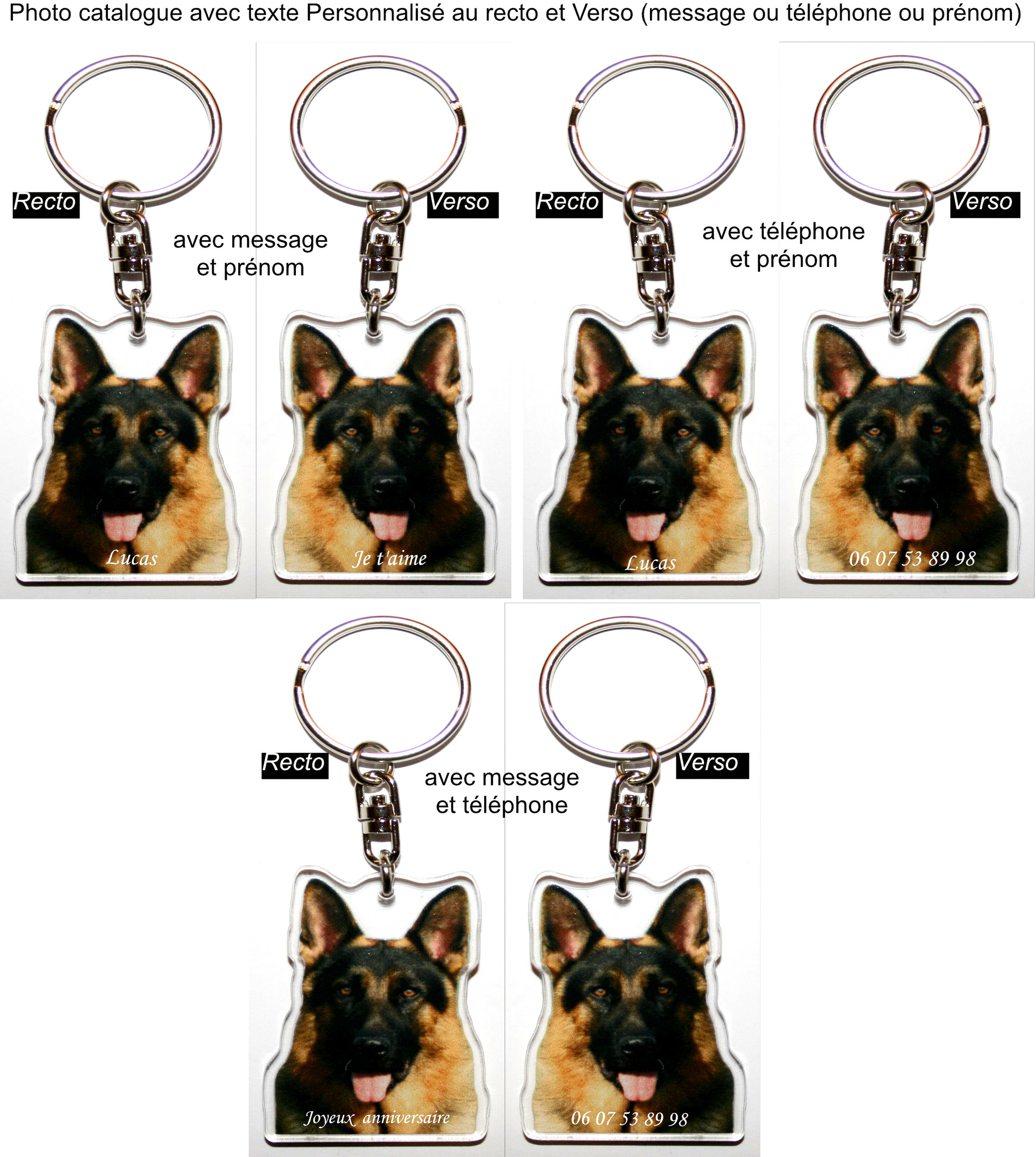 Porte Cles Chien Personnalise Berger Allemand Porte Clef Personnalisable Photo Prenom