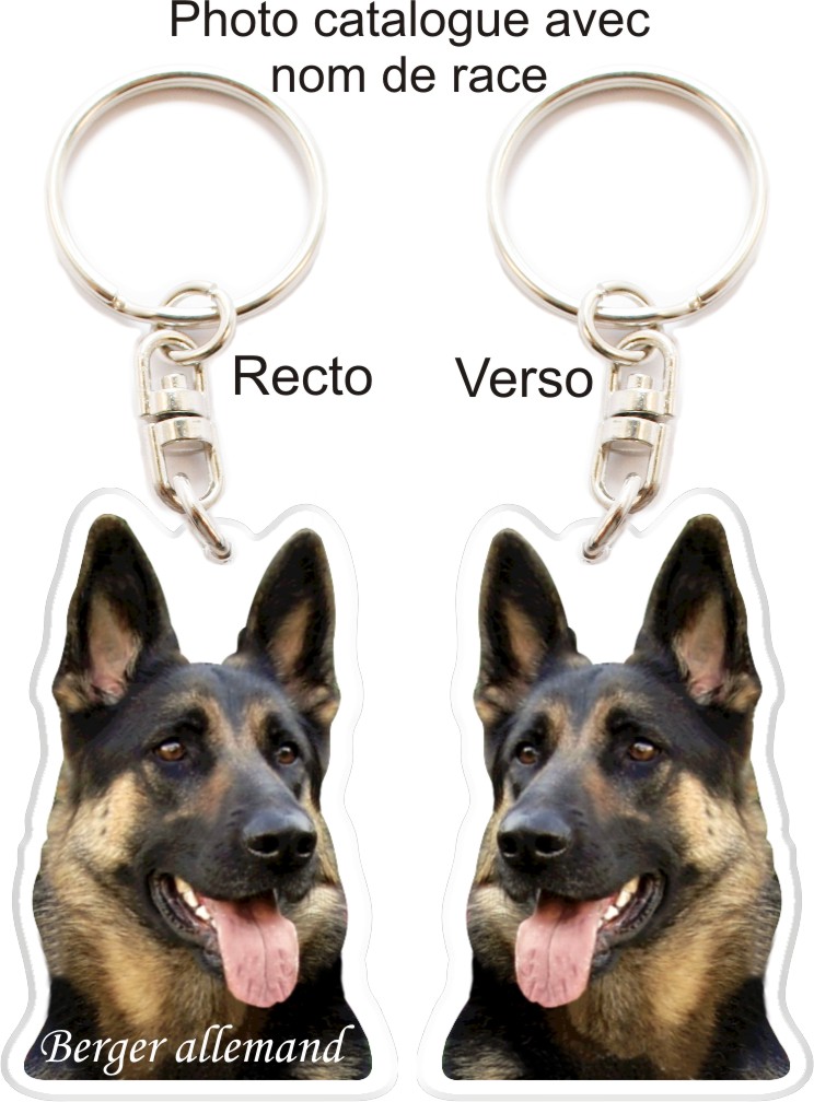 Porte clés chien Personnalisé Berger Allemand N3 personnalisable