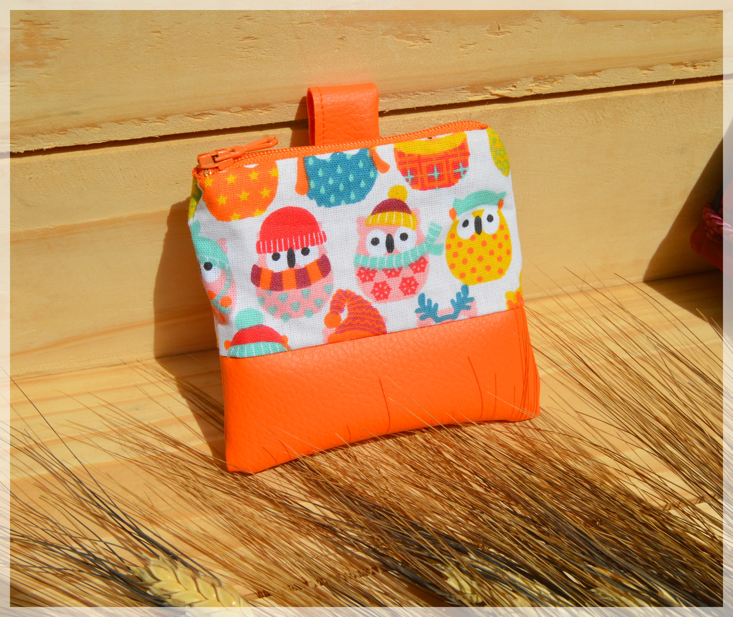 pochette chouettes orange 1