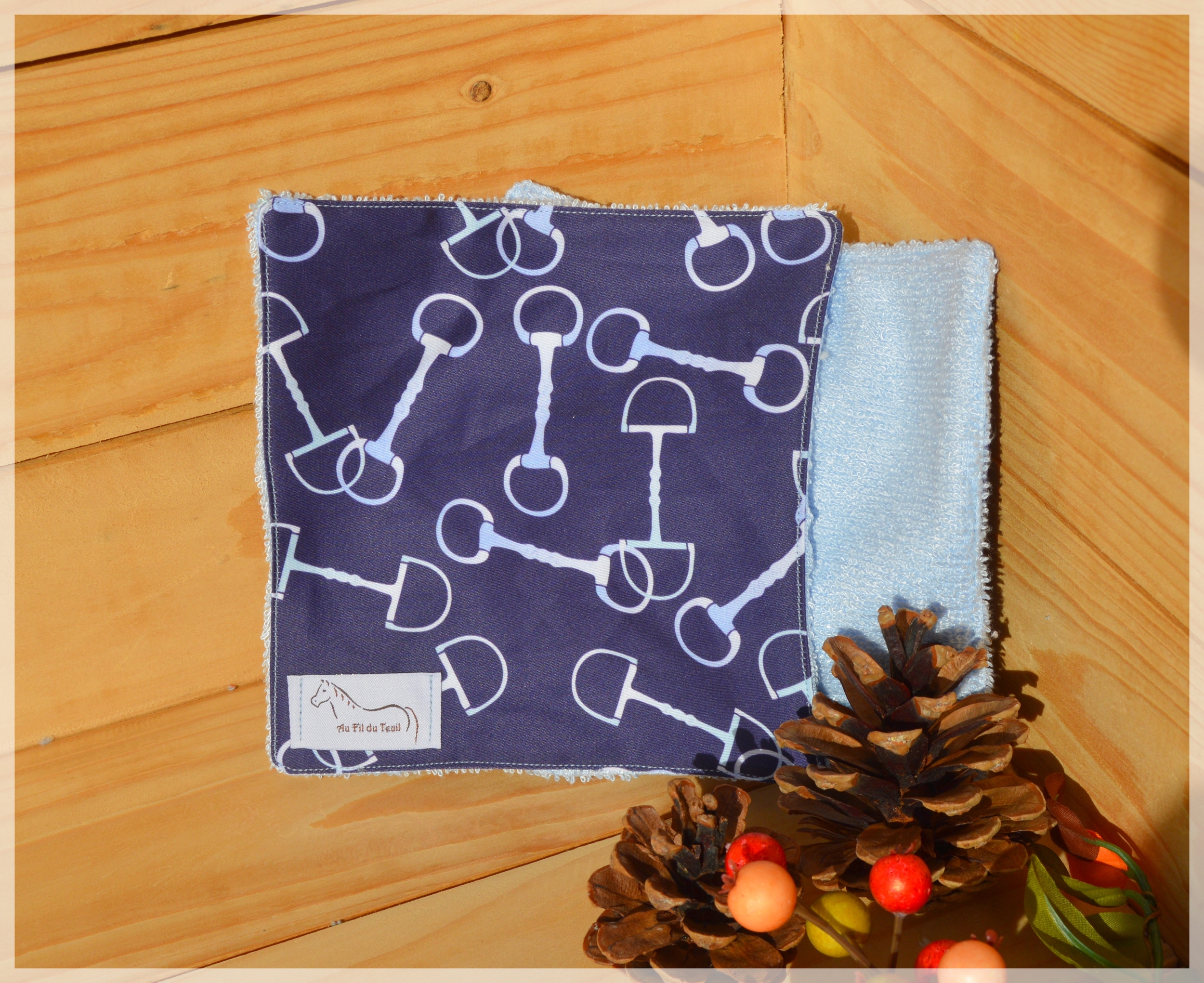 lot 2 lingettes bridle'teuil marine