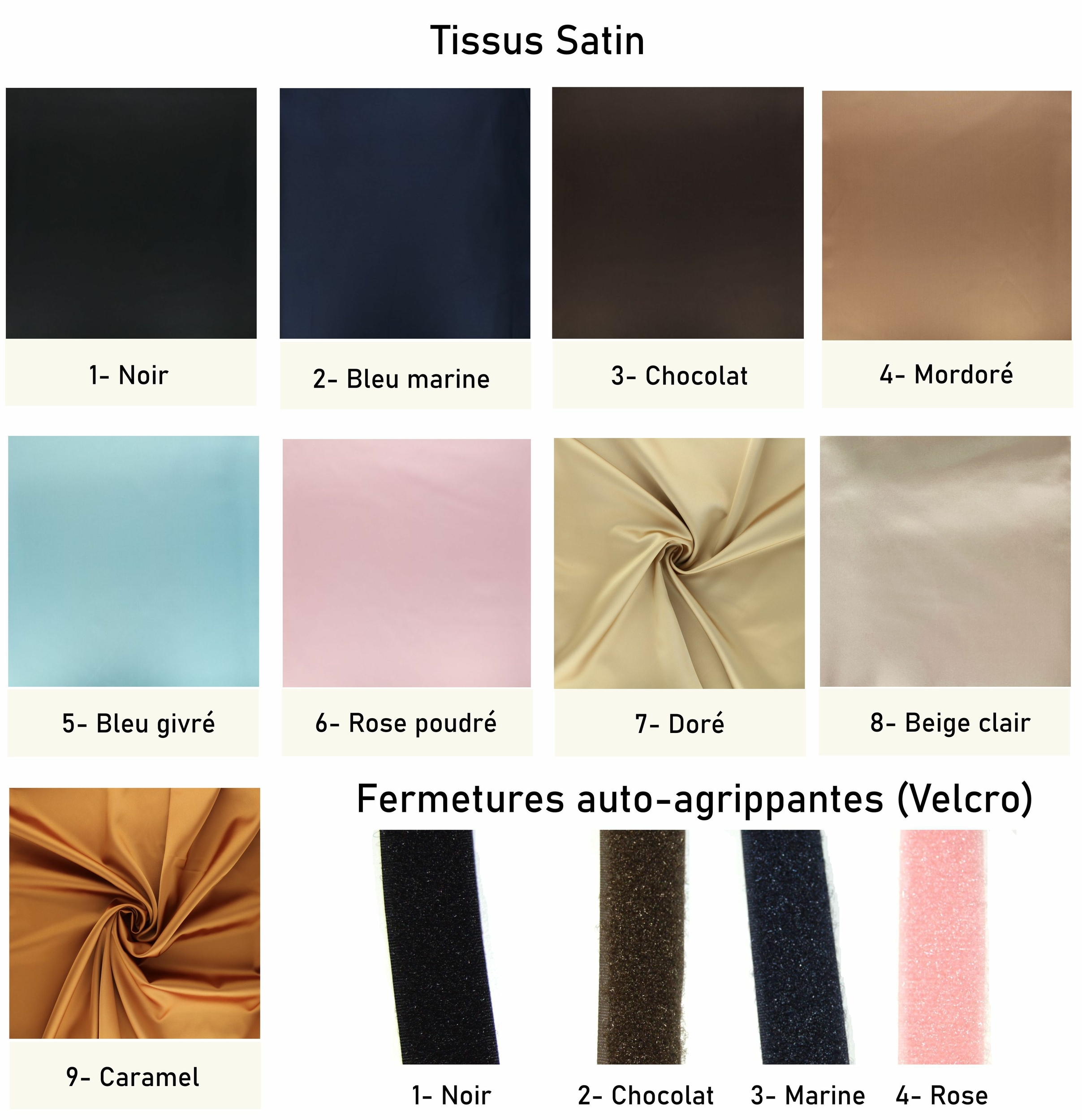 Tissus satin + velcro proteges frontaux 3