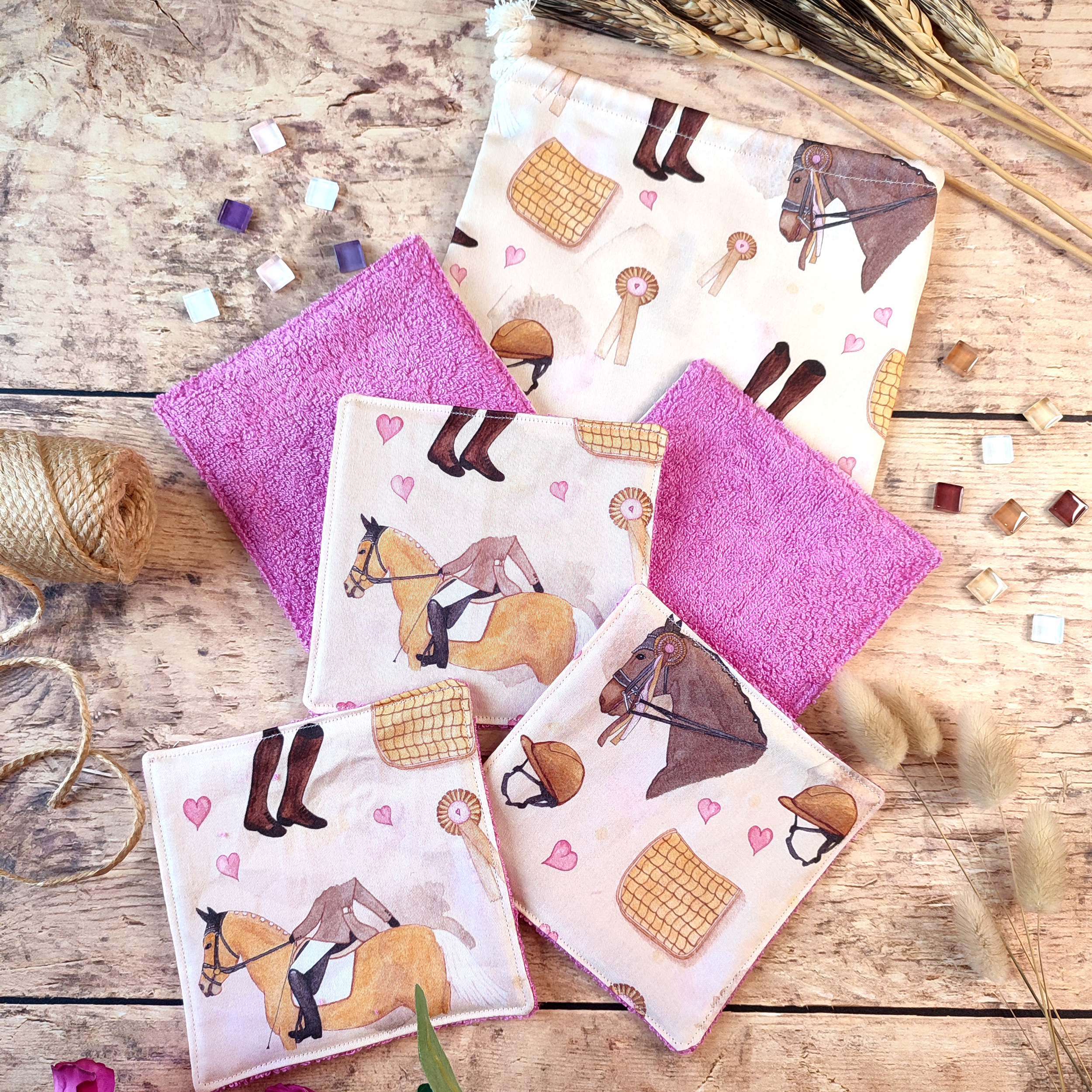 lingettes lavables pochon carré réduit