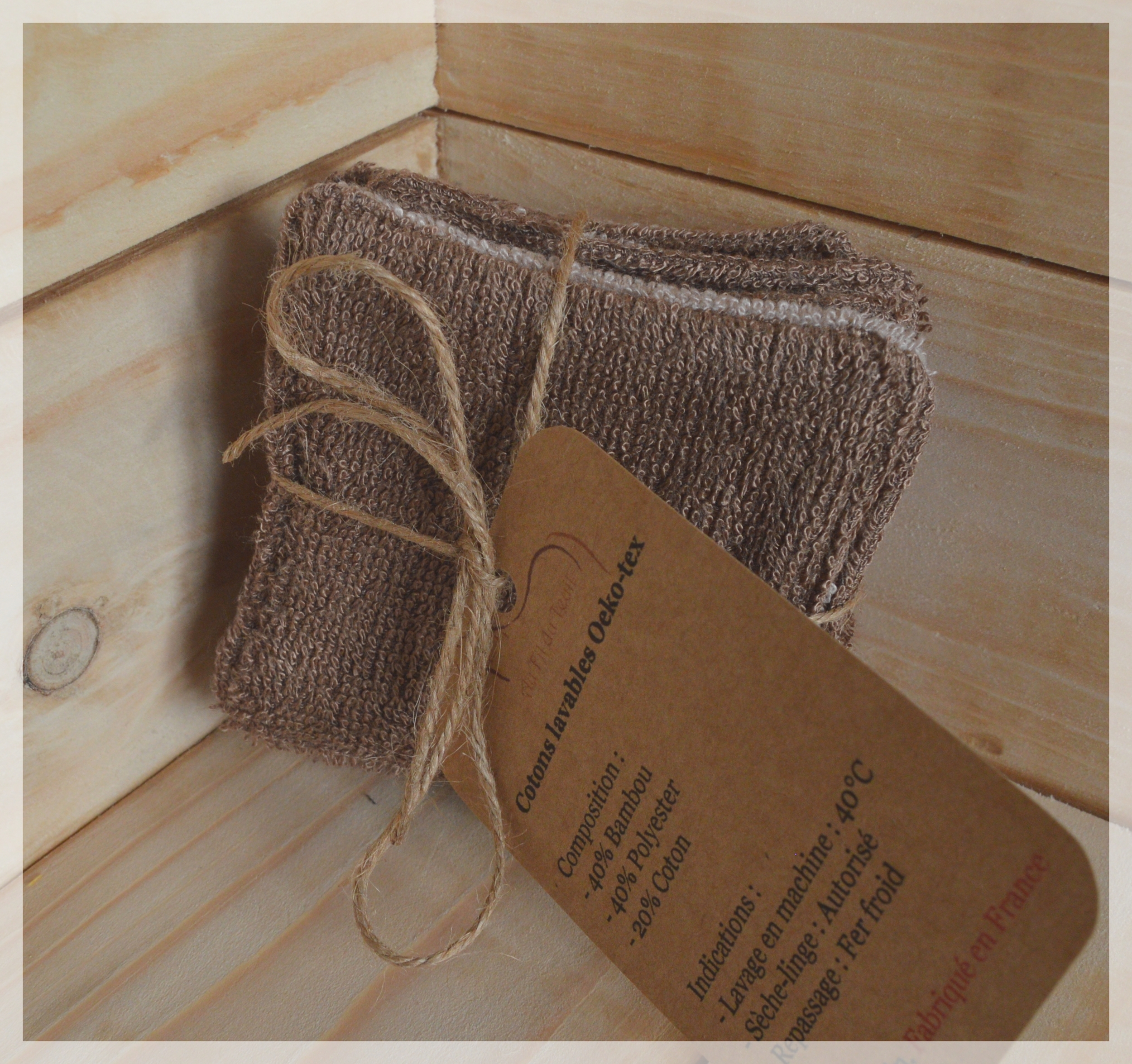 cotons lavables marron beige 1