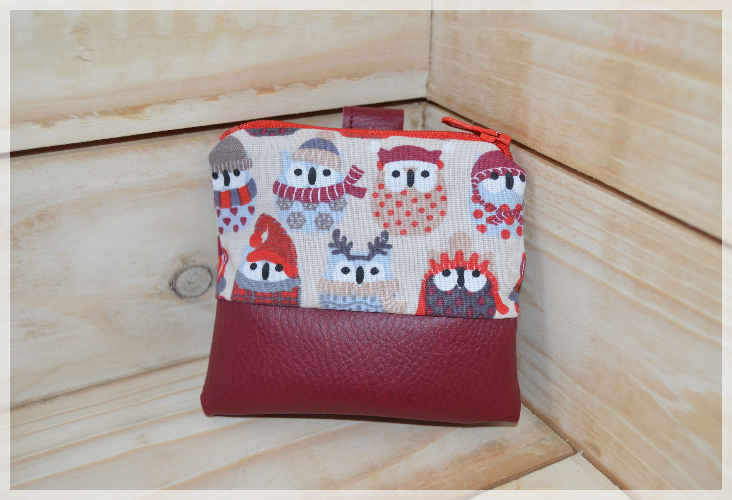 pochette friandises chouettes rouges 1