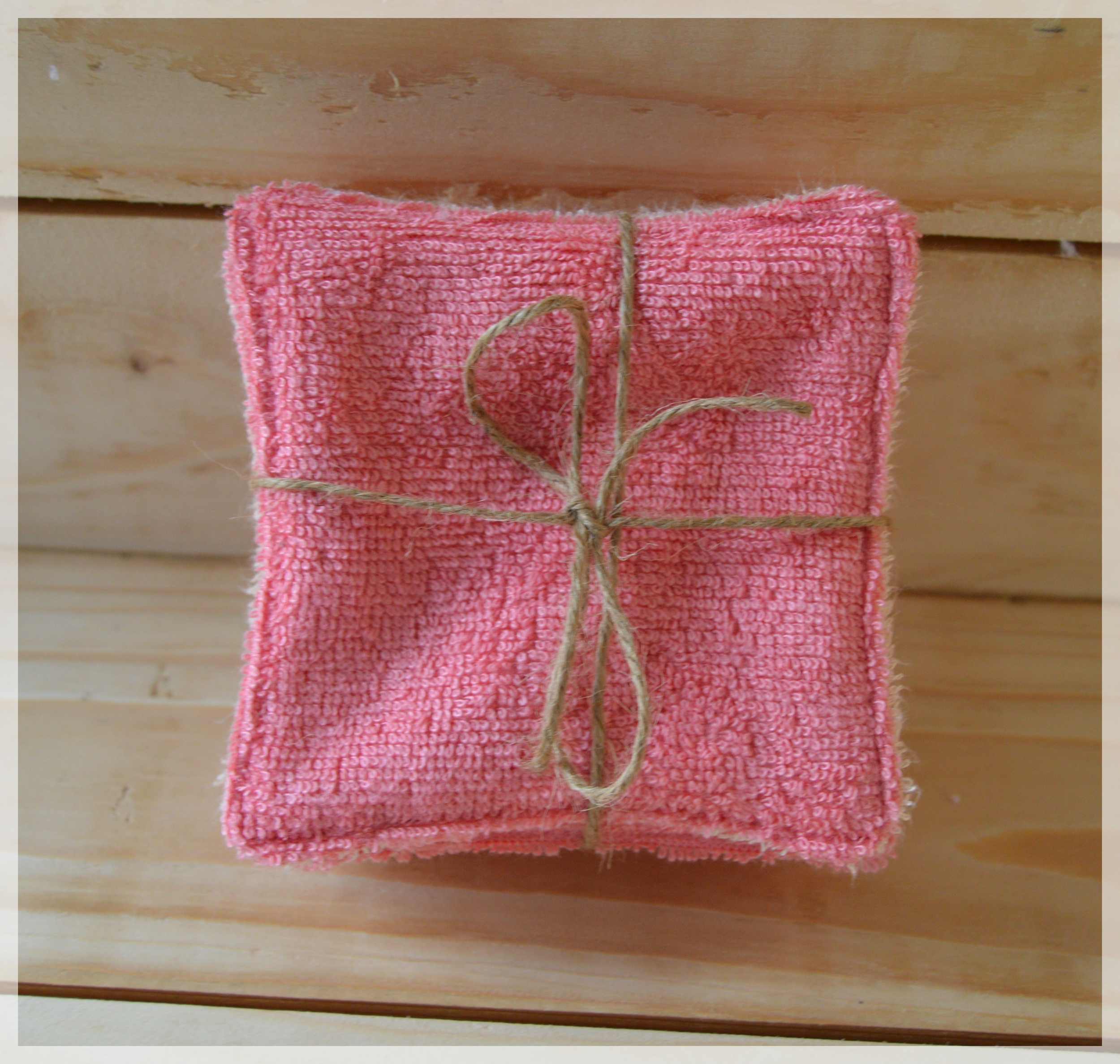 lingettes lavables saumon et rose 2