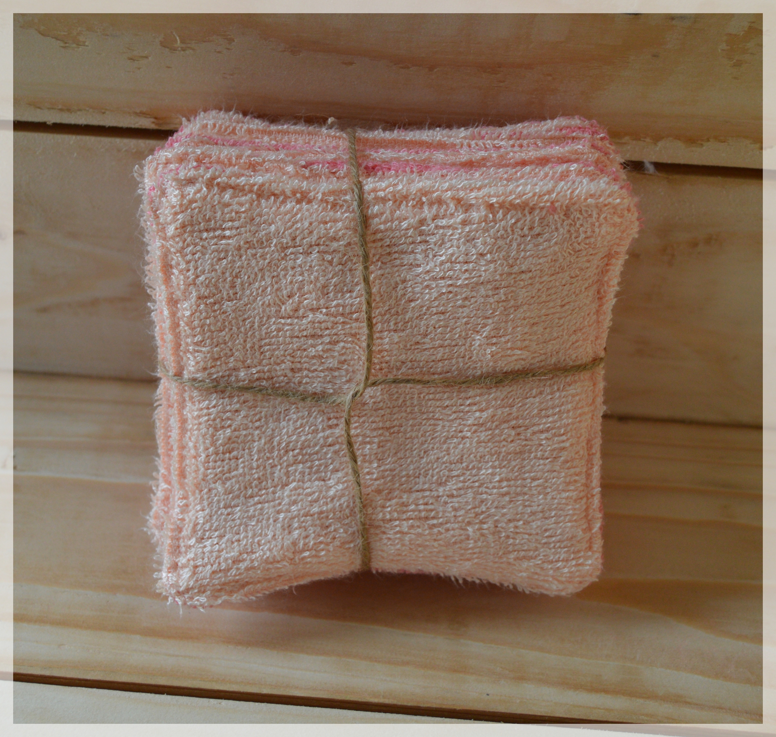 lingettes lavables saumon et rose 3