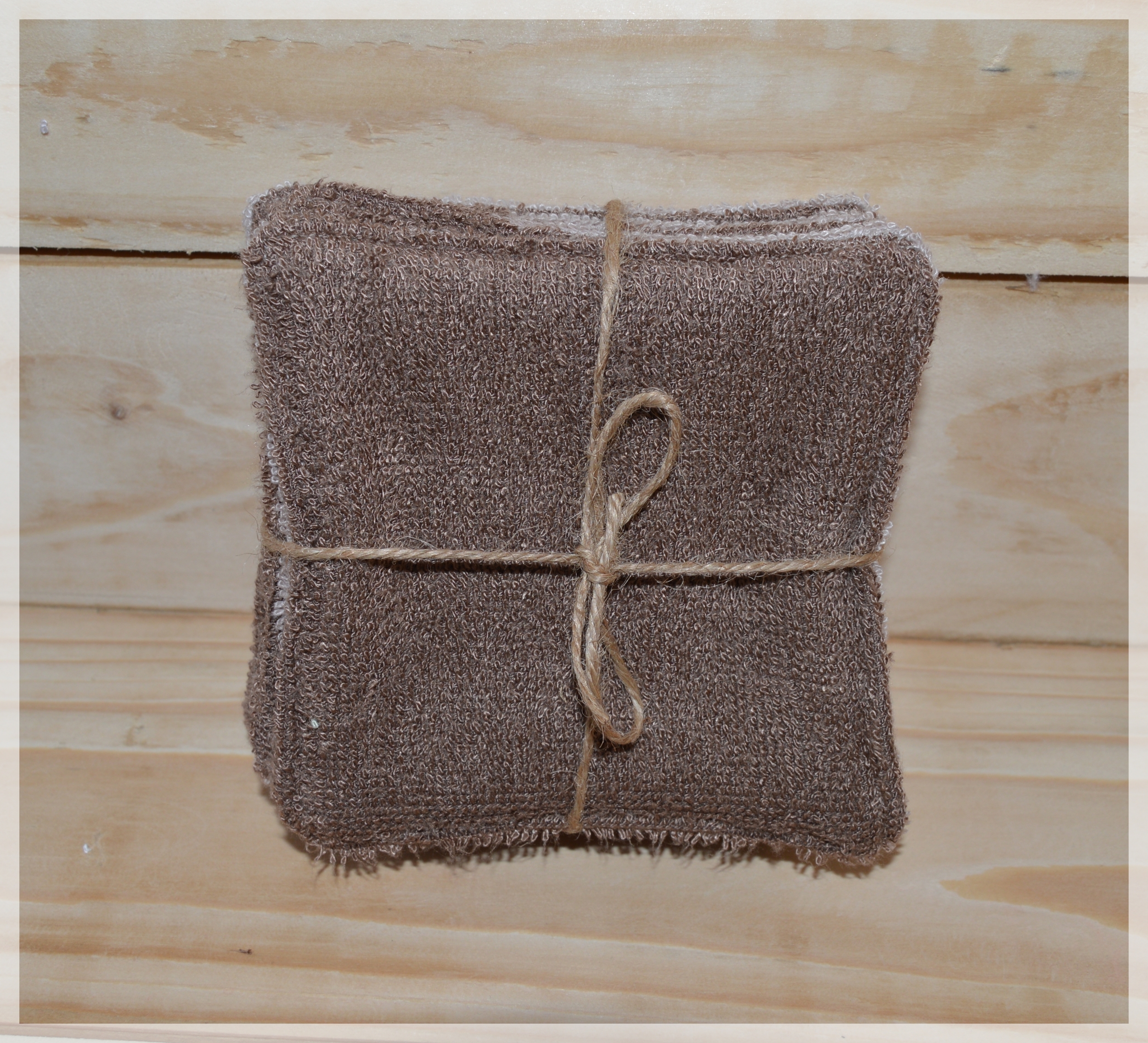 lingettes lavables marron et beige 2