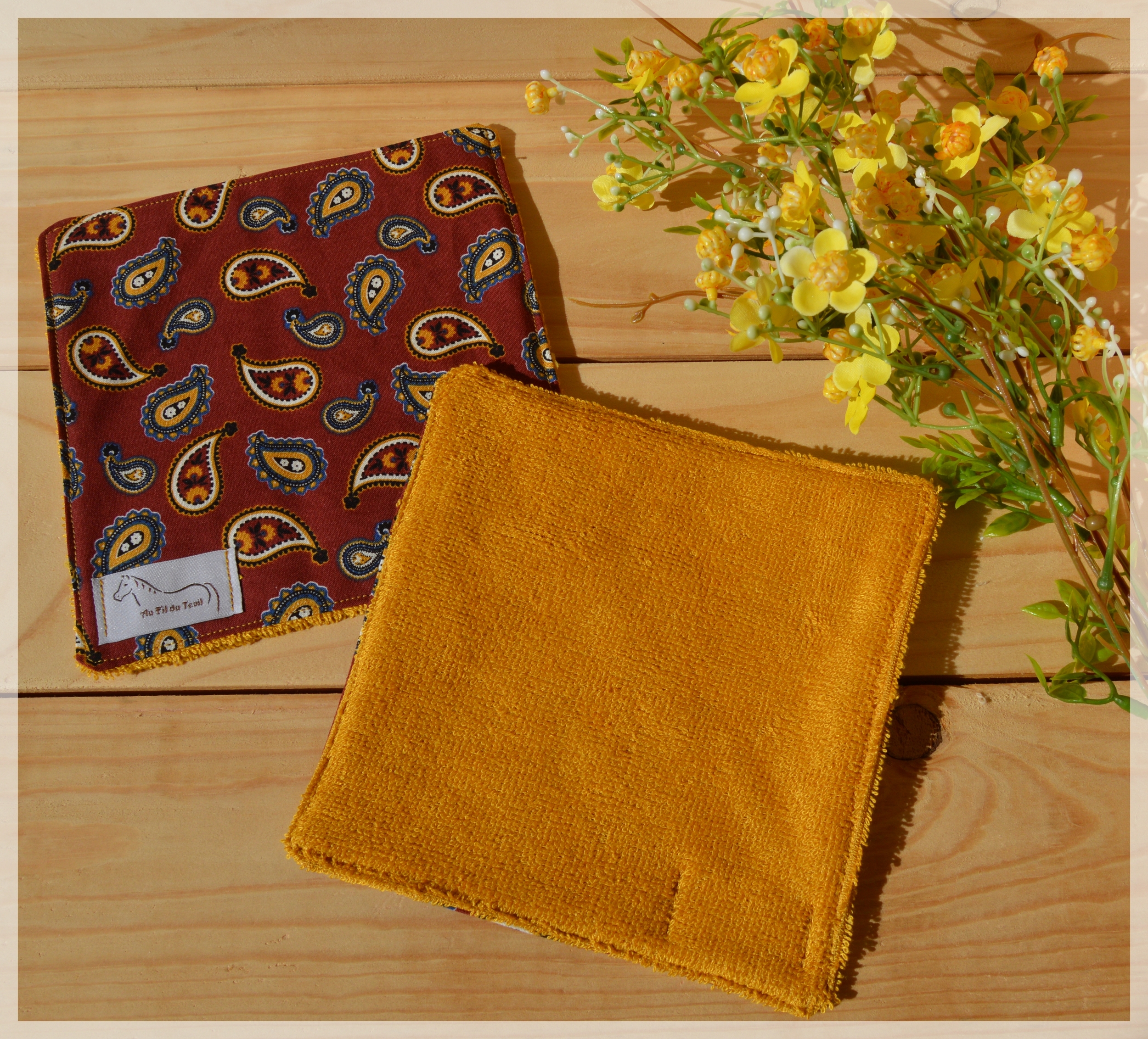 lot 2 lingettes chevaux Paisley