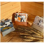 lot 3 pochettes marron
