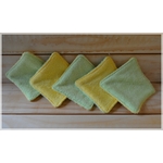 lingettes lavables vert et jaune 1