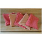 lingettes lavables saumon et rose 1