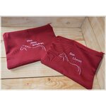 2 pochettes bordeaux blanc