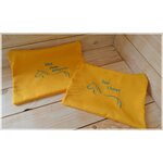 2 pochettes jaune turquoise