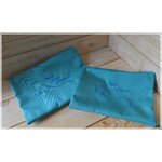 2 pochettes lagon bleu