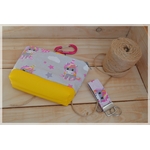pochette élastiques lison gris + porte clés