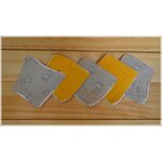 lot cotons lavables girafes beiges jaune