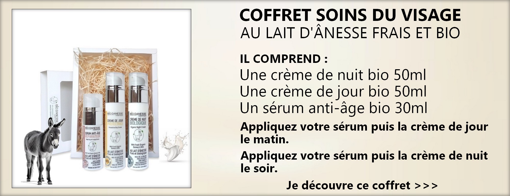 Découvrez ce coffret pour le visage au lait d'ânesse bio >>>