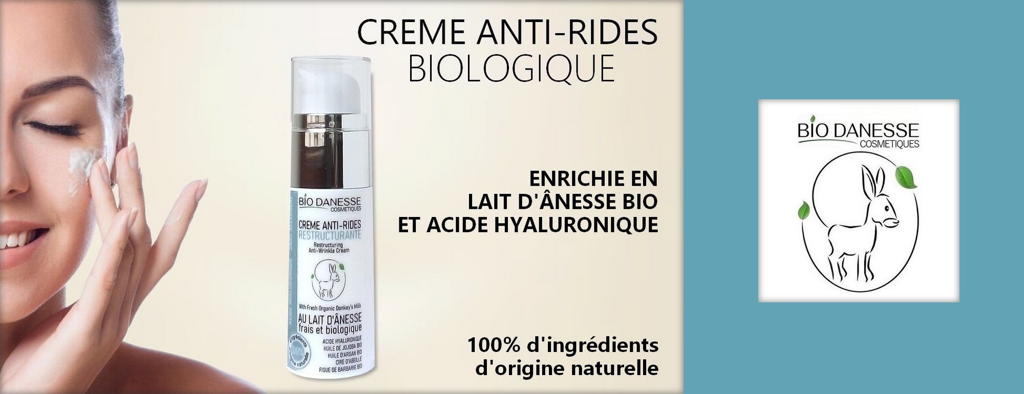 Découvrez notre crème anti-rides bio au lait d'ânesse >>>